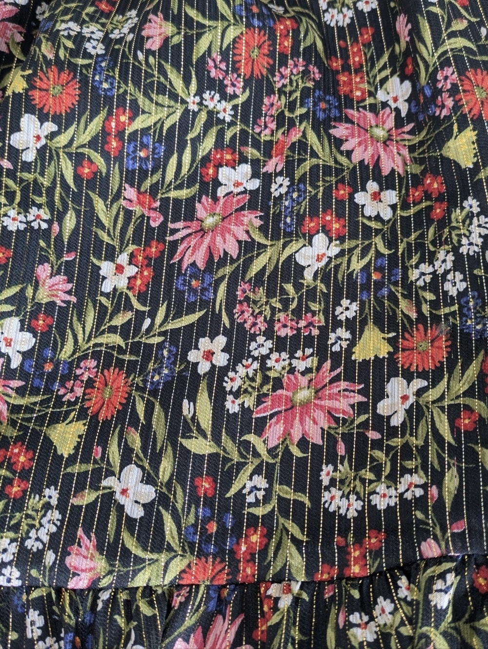 Old Navy Waist-Defined Floral Shine Boho Tie Neck Ruffled Mini Dress Sz XXL Euc - Picture 12 of 14